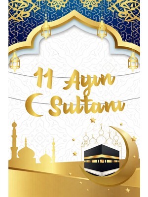 Pairla "11 Ayın Sultanı" Ramazan Süslemeleri, 3 M Sarı Peri Led, Ramazan Temalı LED Işıklı Süsleme Seti Süsleri Seti Hoşgeldin