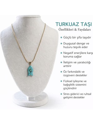 Solare Accessories Turkuaz Taşlı Altın Kaplama Çelik Kolye – Doğal Taş El Tasarımı Kadın Kolye