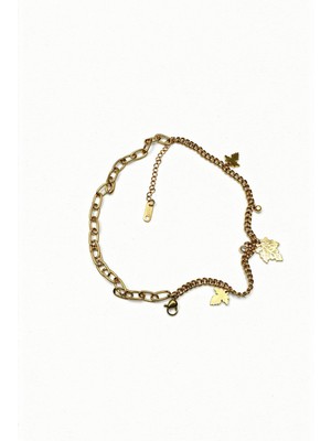 Uçan Geyik Yaprak Desenli Sarı Renkli Bileklik - Zarif Tasarım