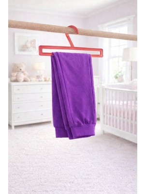 Ozzen Kırılmaz Plastik Çocuk Elbise Askı Bebek Askısı Kıyafet ve Elbise Askısı Kırmızı Renk