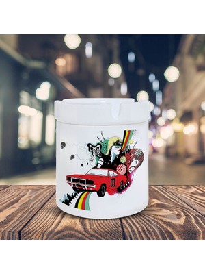 Asilmeydan Spor Araba Sarışın Kız Baskılı Küllük Kül Tablası -09991