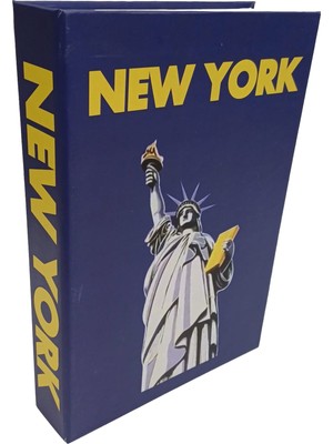 Biseystore 2025-676 New York Dekoratif Kitap Kutusu