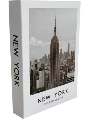Biseystore 2025-708 New York Unıted States Dekoratif Kitap Kutusu