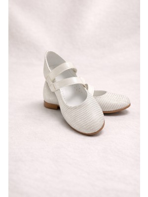 Akinco Beyaz Taş Efektli Simli Çift Kemer Cırt Cırtlı Çocuk Babeti