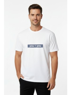 White Whale Rare Self Identity – You = You Tipografik Erkek T-Shirt
