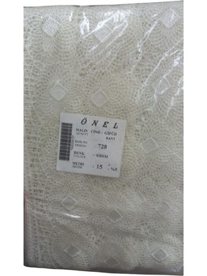 Akıllı Durak Dantel Polyester Güpür Bant Krem 15 Metre En 6 cm ON-728-KR