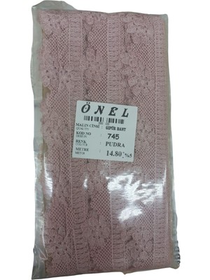 Akıllı Durak Dantel Polyester Güpür Bant Pudra 14,80 Metre En 3 cm ON-745-PU