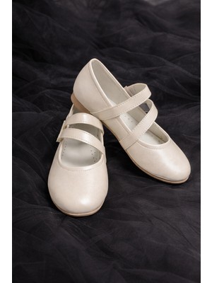 Akinco Ekru Rugan Çift Kemer Cırt Cırtlı Çocuk Babeti