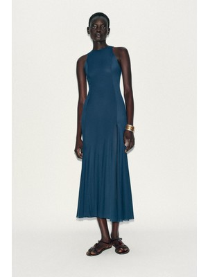 Allbucks Zara, Uzun Tül Astarlı Godeli Uzun Elbise ABZRA3740