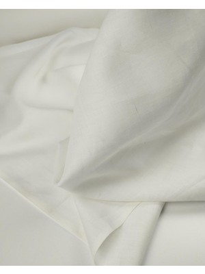 Kumaş Parça Beyaz Renkte Keten Kumaş En: 140 cm