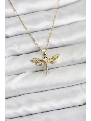 Prativas 316L Çelik Zincir Gold Renk Yusufçuk Model Kadın Kolye – PRT3500EB09751