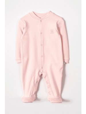 Liaboo Organik Pamuk Patikli Bebek Tulumu Pembe 6-9 Ay