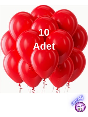 Atom 10 Adet 12 Inç Metalik Kırmızı Balon | Helyum Uyumlu Parlak Lateks Parti & Organizasyon Balonu