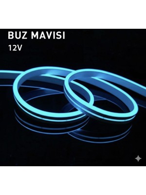 Noas Neon Buz Mavisi Işık Hortum LED 12V ( 5 Metre ) Dış Mekan
