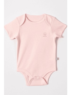 Liaboo Organik Pamuk Çıtçıtlı Bebek Zıbını Pembe 3-6 Ay