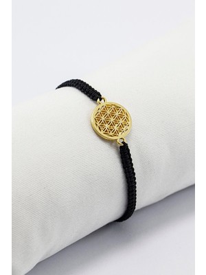 Biuti Metal Gold Yaşam Çiçeği Ayarlanabilir Asansörlü Bileklik