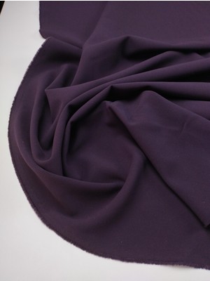 Kumaş Parça Patlıcan Moru Renkte Krep Kumaş En: 140 cm