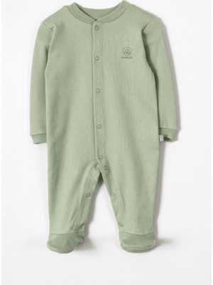 Liaboo Organik Pamuk Patikli  Bebek Tulumu Yeşil 6-9 Ay