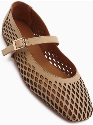 Limoya Randy Hakiki Deri Vizon Bantlı Kadın Babet