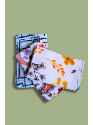 3'lü Desenli Mutfak & El Havlusu Seti (30X50 Cm)