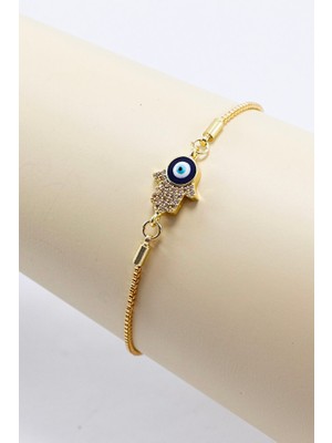 Biuti Ayarlanabilir Nazarlı Parlak Taşlı Hamse Eli Bileklik, Hediyelik Fatıma Ana Bileklik