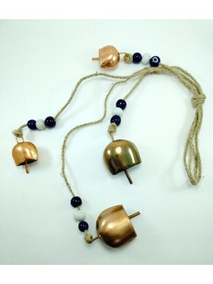 Ennea Art Bakır Dörtlü Çan Nazarlık Duvar Dekoru Hediyelik Eşya