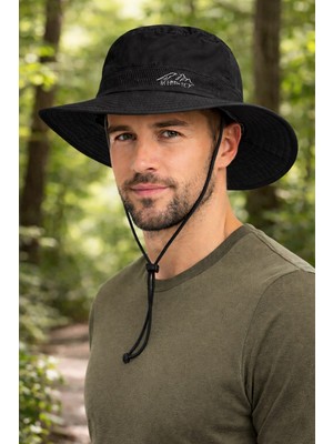 Reva Fileli Safari Şapka Erkek – Geniş Kenarlı Outdoor Güneş Koruyucu Kamp & Balıkçı Şapkası