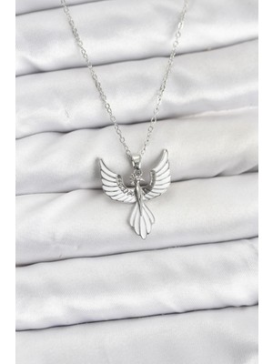 Prativas 316L Çelik Zincir Gümüş Renk Anka Kuşu Model Kadın Kolye - PRT3500EB10188