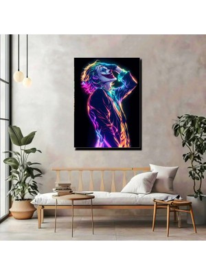 Artprinta Neon Joker Kanvas Tablo – Modern Pop Art Duvar Dekoru