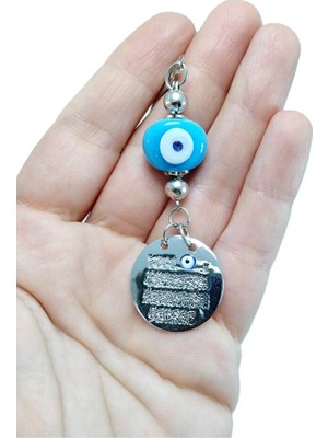 Biuti Dikiz Ayna Süsü, Mavi Danagözü Nazar Boncuğu Ayetel Kürsi, Gümüş Renkli Yeni Araba Hediyesi