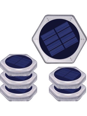 Upway 6'lı Güneş Enerjili Mavi Peyzaj Lambası - 20 LED IP68 Su Geçirmez Kırılmaz Paslanmaz