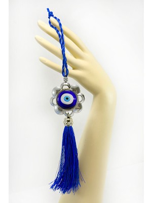 Biuti Lacivert Püsküllü Nazarlı Araba Dikiz Ayna Süsü, Yeni Araba Hediyesi