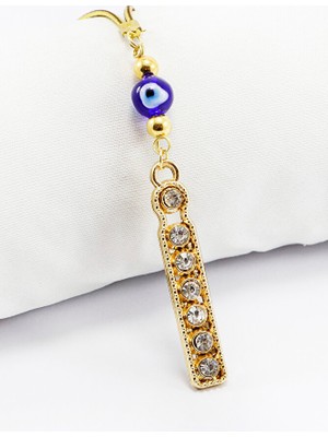 Biuti Gold Renkli Parlak Taşlı I Harfi Araba Dikiz Ayna Süsü, Yeni Harfli Araba Hediyesi