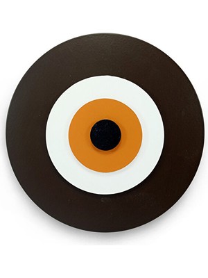 Ennea Art Minimalist Koyu Kahve Nazar Boncuğu El Yapımı Ahşap Büyük Nazarlık 20 cm Hediyelik Eşya