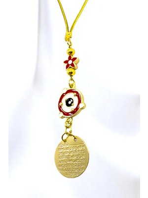 Biuti Lotus Çiçeği Gezegenli Metal Ayetel Kürsi Araba Dikiz Ayna Süsü, Gold Renkli