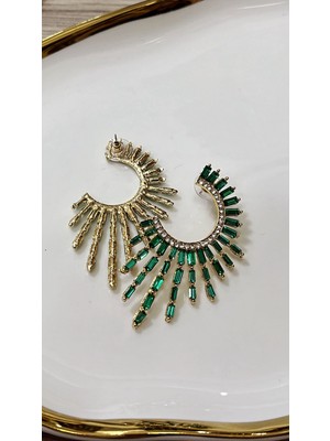 Resta Abiye Küpe Renkli Taşlı