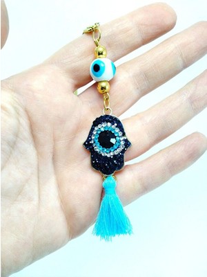 Biuti Lacivert Fatma Ana Eli Nazar Boncuğu Araba Dikiz Ayna Süsü, Yeni Araba Hediyesi