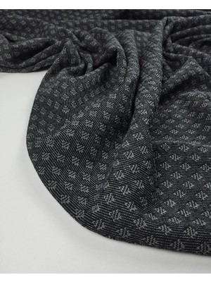 Kumaş Parça Gri Siyah Örme (En 160 cm x Boy 200 Cm)