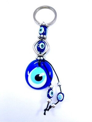 Ennea Art Cam Nazar Boncuğu Anahtarlık/araba Dikiz Ayna Süsü El Yapımı Hediyelik Eşya