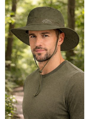 Reva Fileli Safari Şapka Erkek – Geniş Kenarlı Outdoor Güneş Koruyucu Kamp & Balıkçı Şapkası
