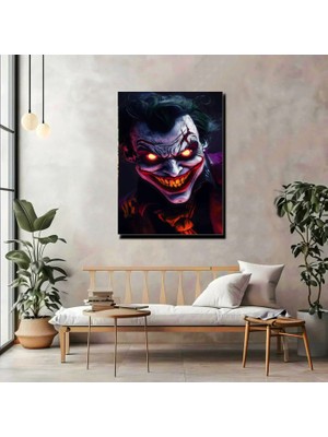 Artprinta Karanlık Joker Kanvas Tablo – Gotik & Neon Tarz Duvar Dekoru