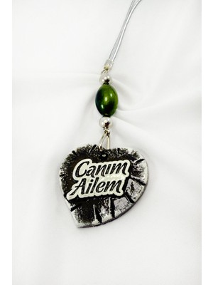 Biuti Sevimli Cam Uğur Böcekli Canım Ailem Yazılı Kalpli Araba Dikiz Ayna Süsü