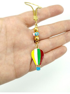 Biuti Metal Uçan Balon Nazar Boncuğu Araba Dikiz Ayna Süsü Lüks Hediyelik Aksesuar Metalik Ipli