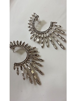 Resta Abiye Küpe Kristal Taşlı