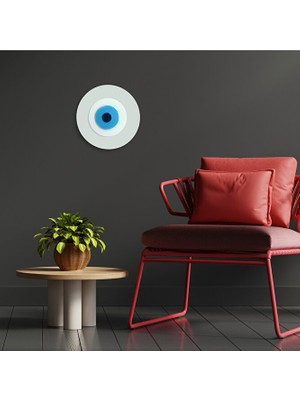 Ennea Art Minimalist Antik Beyaz Nazar Boncuğu El Yapımı Ahşap Büyük Nazarlık 20 cm Hediyelik Eşya