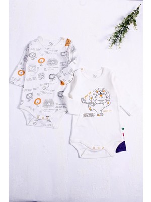 Aslan Desenli Uzun Kol 2'li Erkek Bebek Body
