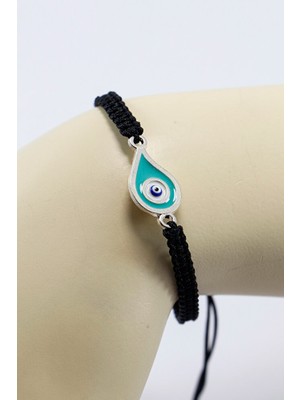 Biuti Mineli Pastel Turkuaz Damla Nazar Boncuğu Ayarlanabilir Asansörlü Bileklik