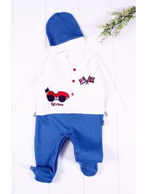 Cars Şapkalı Desenli Bebek Tulumu