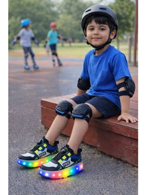 Tarz Çocuk Erkek Çocuk Işıklı Patenli Ayakkabı – Tekerlekli Kaykaylı Spor Sneaker LED Taban