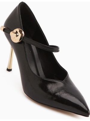 Limoya Gisele Siyah Kemerli Kadın Topuklu Ayakkabı